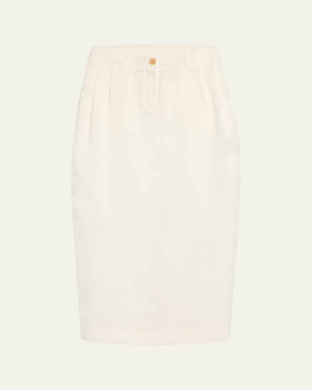 Lucian Long Pleated Silk Skirt